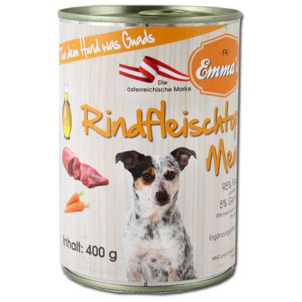 Emmas Hundefutter Rindfleischtopf Menü 6 x 400 g